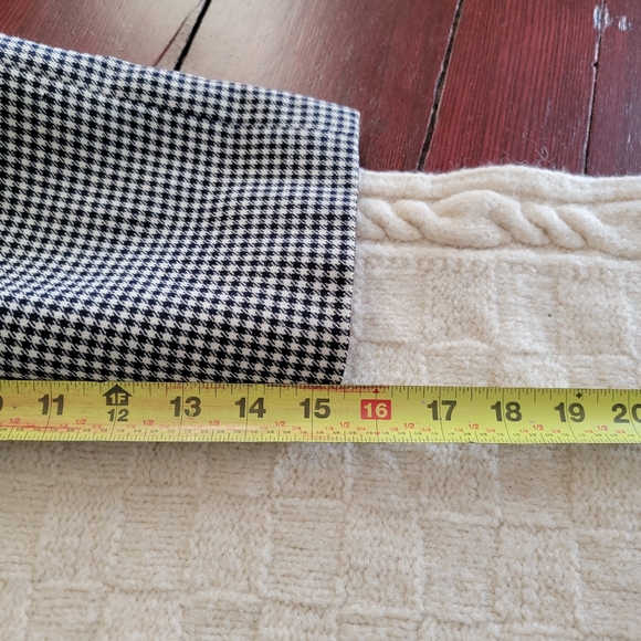 VINTAGE Micro Houndstooth Wool Long Riding Trench Coat Womens S/M Black ivory - Picture 8 of 14
